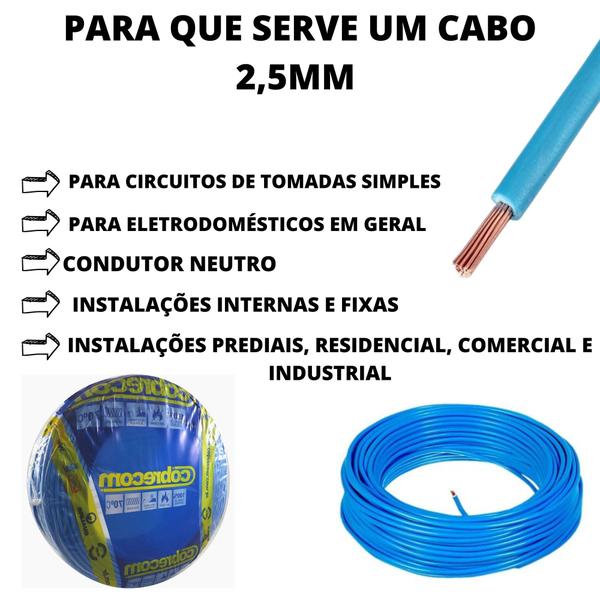 Imagem de Cabo Para Circuito De Iluminação  Antichamas 2,5mm 55 metros