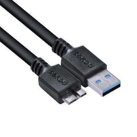 Imagem de Cabo Para Hd Externo Usb A 3.0 Macho Para Micro Usb B 3.0 (10 Pinos) Macho 28awg Puro Cobre 1 Metro - Puamcm3-1