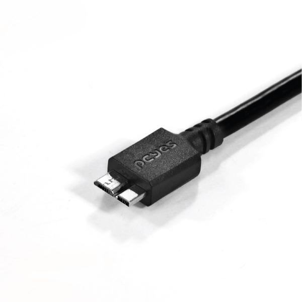 Cabo para HD Externo USB a 3.0 Macho para Micro USB B 3.0 (10 Pinos) Macho 28AWG Puro Cobre 5 Metros - PUAMCM3-5 - PCYES Imagem de Cabo para HD Externo USB a 3.0 Macho para Micro USB B 3.0 (10 Pinos) Macho 28AWG Puro Cobre 5 Metros - PUAMCM3-5