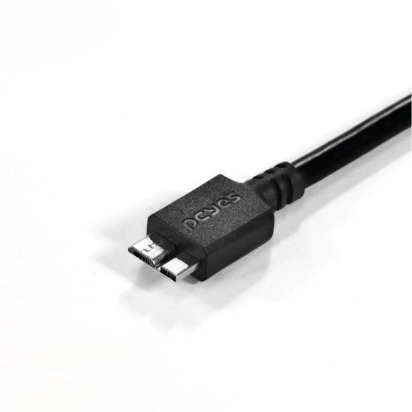 Imagem de Cabo Para Hd Externo Usb A 3.0 Macho Para Micro Usb B 3.0 (10 Pinos) Macho 28awg Puro Cobre 5 Metros - Puamcm3-5