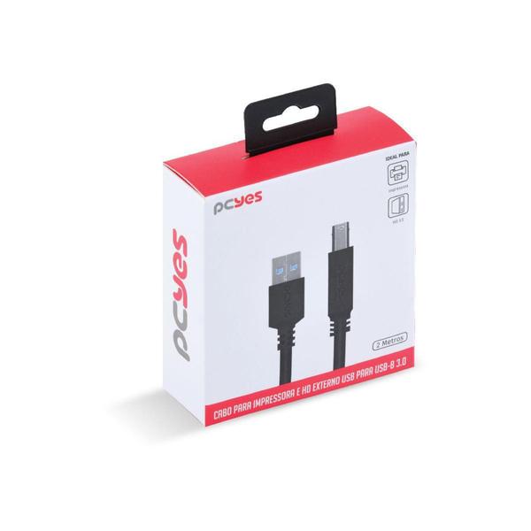 Imagem de Cabo para impressora e hd externo usb a 3.0 macho para usb b 3.0 macho  2 metros - puabm3-2 - Pcyes