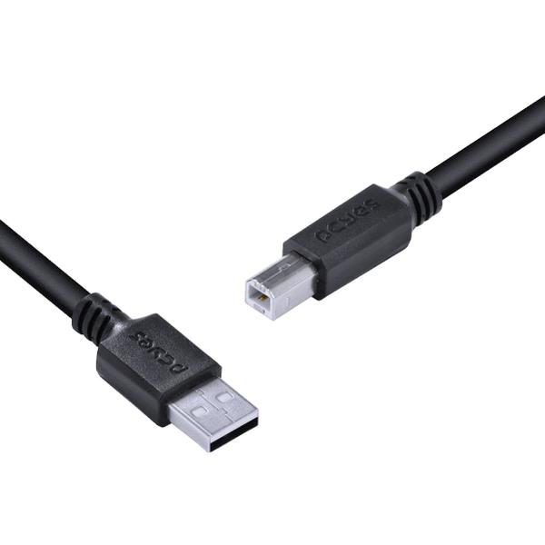 Imagem de Cabo para Impressora USB a 2.0 Macho para USB B 2.0 Macho 28AWG Puro Cobre 2 Metros - PUABM2-2