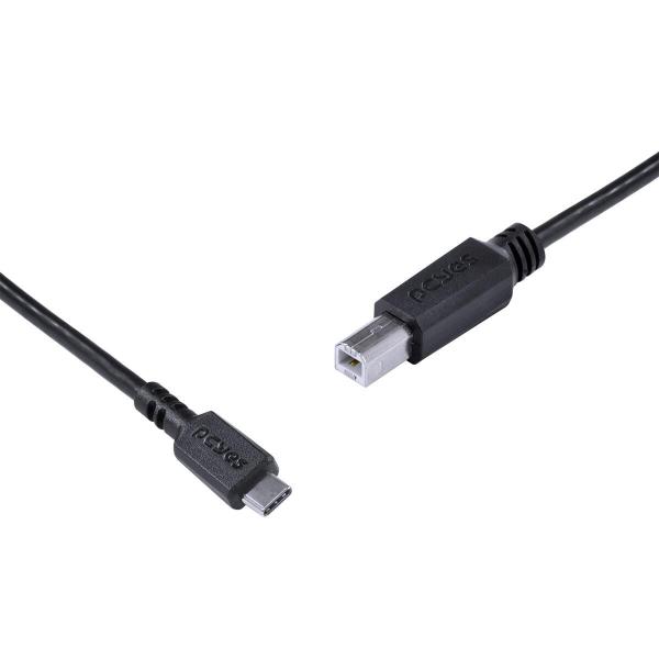 Imagem de Cabo Para Impressora Usb Tipo C Para Usb B 2.0 1 Metro Preto