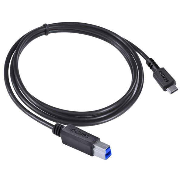 Imagem de Cabo para impressora usb tipo c para usb b 3.0 1 metro preto - p3ucbp-1 - PCYES