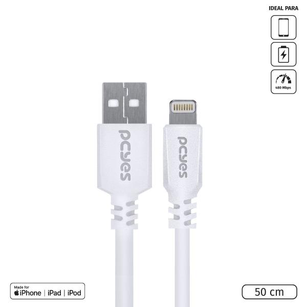 Imagem de Cabo para iPhone Original USB a 2.0 para Lightning com Certificado MFI 50 CM Branco - PUALB-05