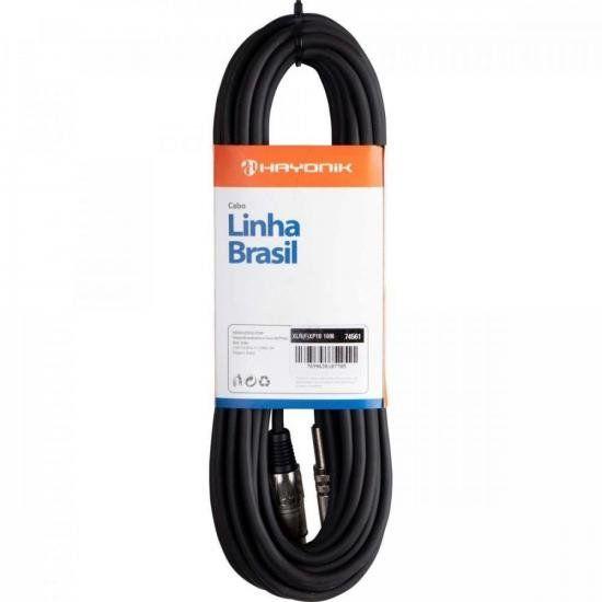 Imagem de Cabo para Microfone Linha BRASIL XLR(F) X P10 10M Preto HAYONIK