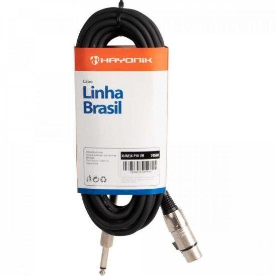 Imagem de Cabo para Microfone Linha BRASIL XLR(F) X P10 7M Preto HAYONIK