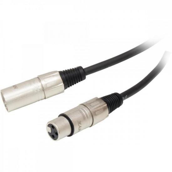 Imagem de Cabo para Microfone Linha BRASIL XLR(F) X XLR(M) 1m Preto HAYONIK