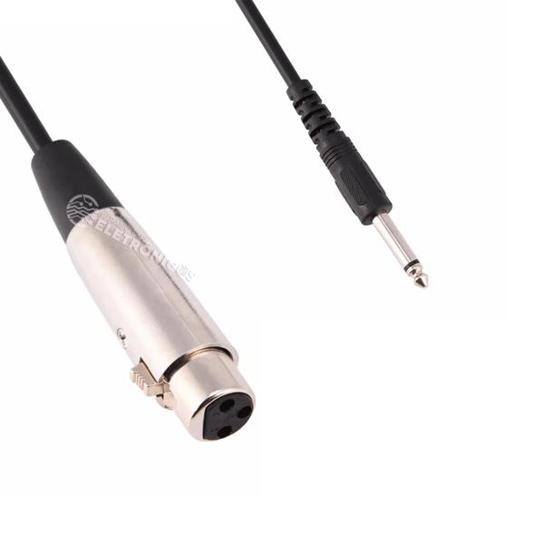 Imagem de Cabo Para Microfone P10 Mono E Xlr Fêmea Ideal P/ Instrumentos Musicais E Microfone MCB015