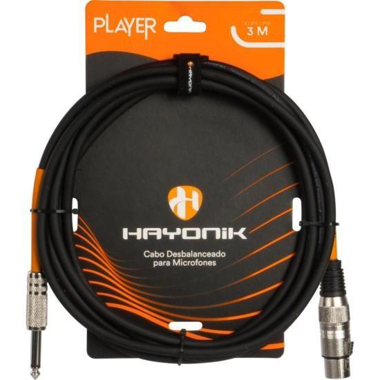 Imagem de Cabo Para Microfone Player XLR(F) X P10 3m Preto Hayonik