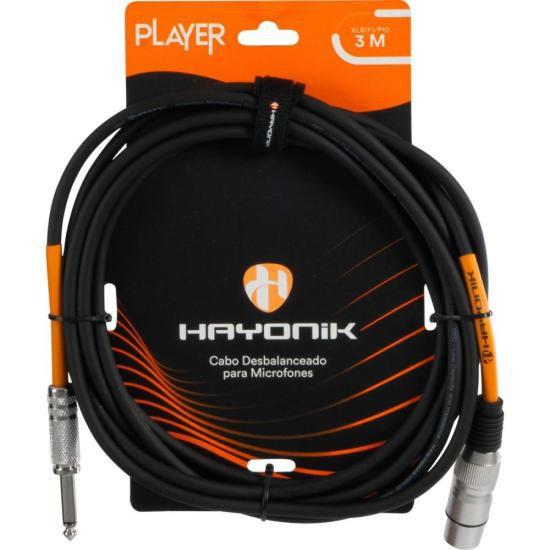 Imagem de Cabo Para Microfone Player XLR(F) X P10 3m Preto Hayonik