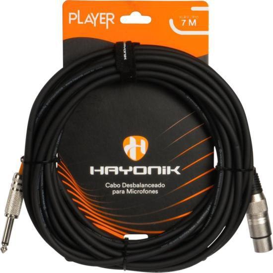 Imagem de Cabo Para Microfone Player XLR(F) X P10 7m Preto Hayonik