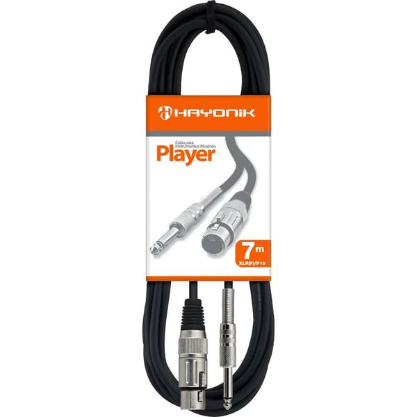 Imagem de Cabo para Microfone XLR (F) X P10 7m PLAYER Preto HAYONIK