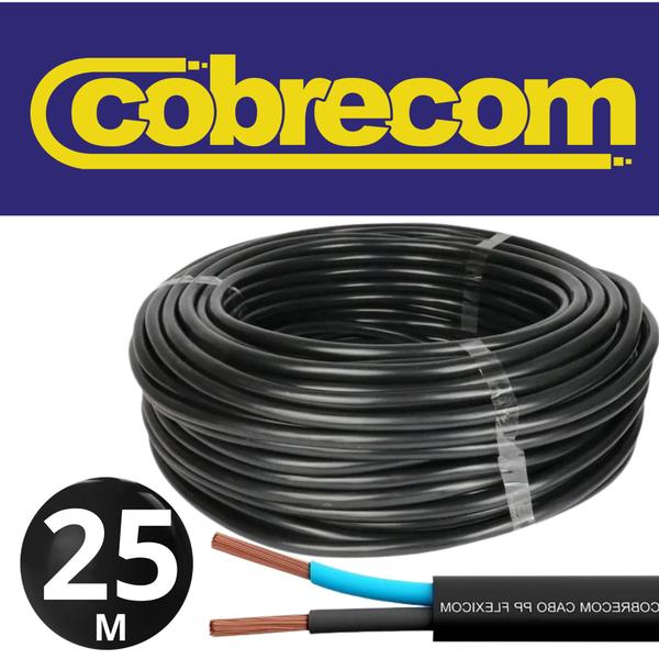 Cabo Pp 2 Vias Fio De Cobre 2x2,50mm Com 25 Metros - cobrecom Imagem de Cabo Pp 2 Vias Fio De Cobre 2x2,50mm Com 25 Metros