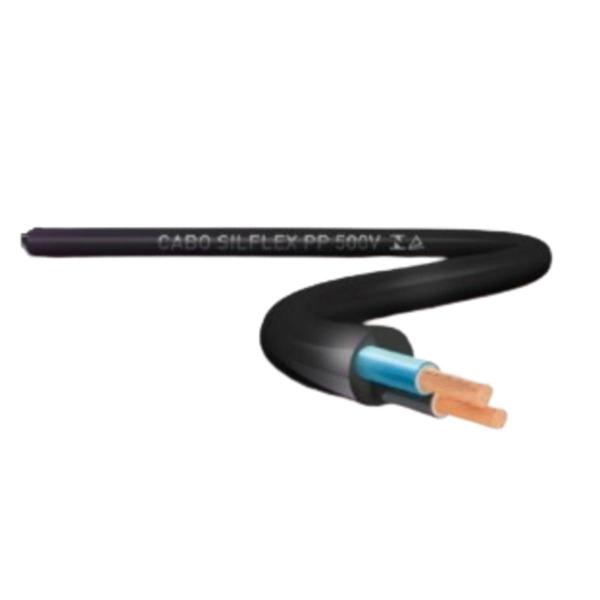 Cabo Pp 2x1,5mm Preto Sil - 1 Metro Imagem de Cabo Pp 2x1,5mm Preto Sil - 1 Metro