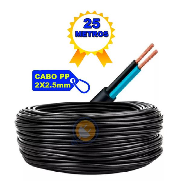 Cabo Pp 2x2,5mm Flexível Rolo 25 Metros 50 Metros e 100 Metros - HPFLEX Imagem de Cabo Pp 2x2,5mm Flexível Rolo 25 Metros 50 Metros e 100 Metros