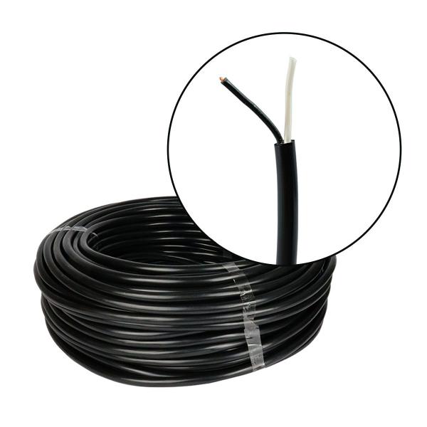 Imagem de  Cabo PP Fio Flexível 2x1 Capa Dupla Cobre Extensão Instalação Elétrica Automotivo Universal 1 via 1mm 50 Metros