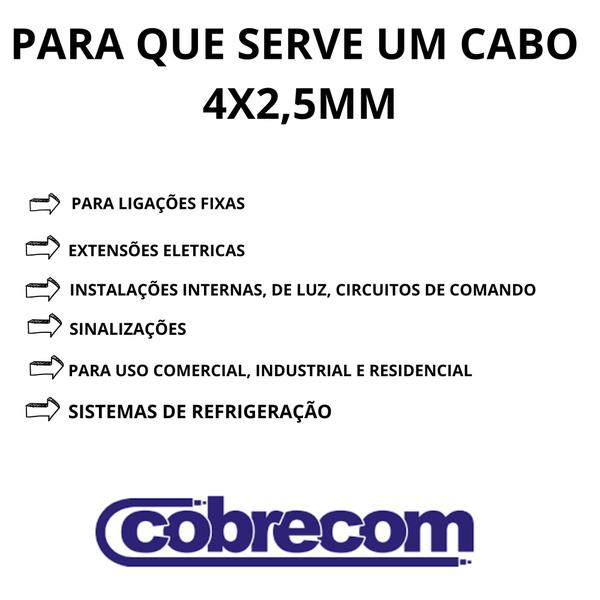 Cabo pp preto multiuso de 4x2,50mm Com 15 Metros - cobrecom Imagem de Cabo pp preto multiuso de 4x2,50mm Com 15 Metros