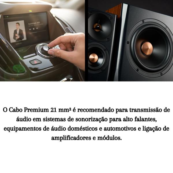 Cabo Premium 21mm² Siliconado Cartela de 5m Tensão Nominal 300V para Sistemas de Som Carros/Residências Permak - 72/C Imagem de Cabo Premium 21mm² Siliconado Cartela de 5m Tensão Nominal 300V para Sistemas de Som Carros/Residências Permak - 72/C