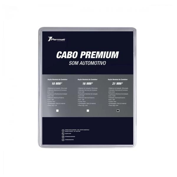 Cabo Premium 21mm² Siliconado Cartela de 5m Tensão Nominal 300V para Sistemas de Som Carros/Residências Permak - 72/C Imagem de Cabo Premium 21mm² Siliconado Cartela de 5m Tensão Nominal 300V para Sistemas de Som Carros/Residências Permak - 72/C