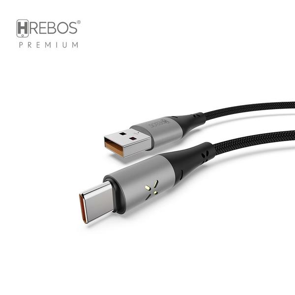 Imagem de Cabo Premium Tipo-c X Usb Com Led Hrebos Emerald Led 1,2 Metros