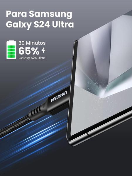 Imagem de Cabo Rápido 100W Usb C 1M Suporta Série Galaxy 2.0 45W 25W