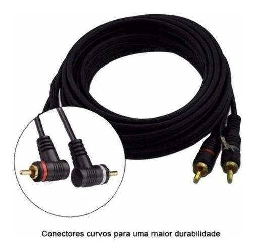 Imagem de Cabo Rca 5 Metros Conector Banhado A Ouro Dupla Blindagem