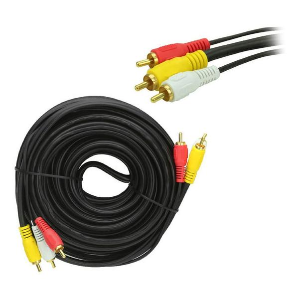 Cabo rca audio e video de 15 metros 15m sem emenda - CABLEE Imagem de Cabo rca audio e video de 15 metros 15m sem emenda