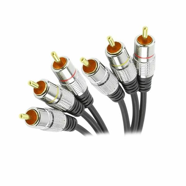 Imagem de Cabo rca av audio e video fitz 3 + 3 rca plug metal 3 metros