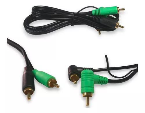 Imagem de Cabo RCA Preto Conector L Svart TechOne 1 Metro Dupla Blindagem Transmissor Áudio Veículos Carros