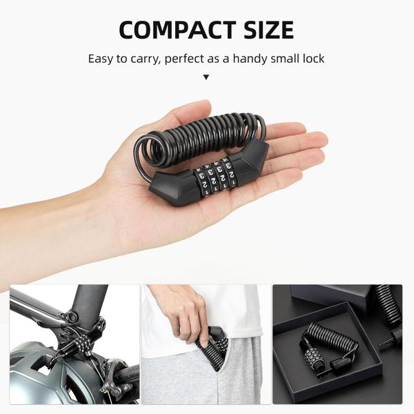 Imagem de Cabo retrátil de 150 cm para motocicleta Helmet Lock ROCKBROS