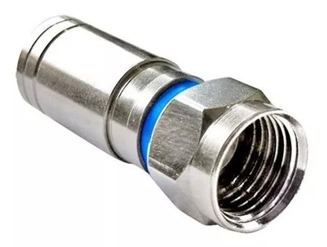 Cabo Rg6 Branco 10Metros Coaxial Antena Tv Crimpado Silver - New Line Cable Imagem de Cabo Rg6 Branco 10Metros Coaxial Antena Tv Crimpado Silver