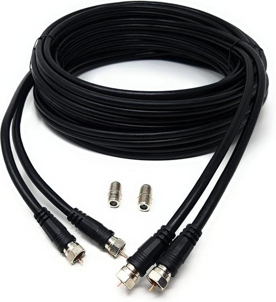 Cabo Rg6 Preto 10 Metros Para Antena Tv Montado - New Line Cable Imagem de Cabo Rg6 Preto 10 Metros Para Antena Tv Montado