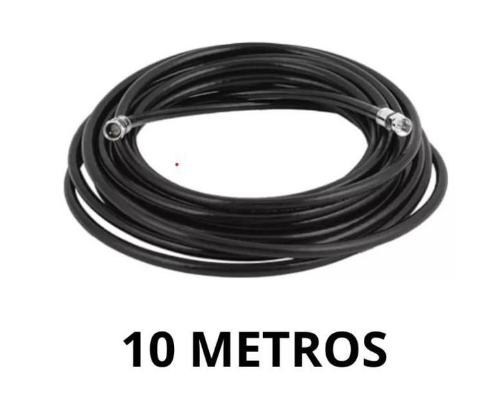 Cabo Rg6 Preto 10 Metros Para Antena Tv Montado - New Line Cable Imagem de Cabo Rg6 Preto 10 Metros Para Antena Tv Montado