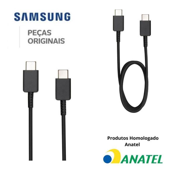 Imagem de Cabo S20 S21 A70 Note 10 Original Samsung USB-C Para C Preto