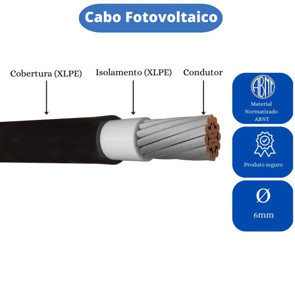 Imagem de Cabo Solar Fotovoltaico 6mm  10m Preto