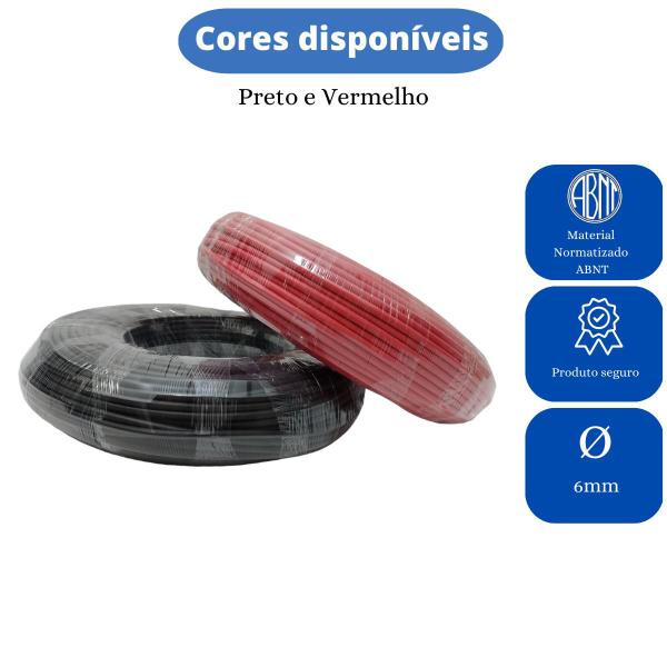 Cabo Solar Fotovoltaico 6mm 20m Preto + 20m Vermelho - KING SOLAR Imagem de Cabo Solar Fotovoltaico 6mm 20m Preto + 20m Vermelho