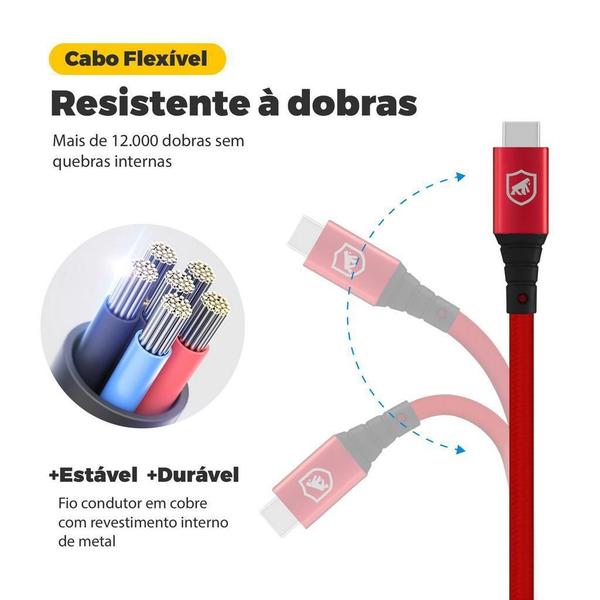 Imagem de Cabo Tech Proof Vermelho Micro Usb V8 (1,2M) - Gshield