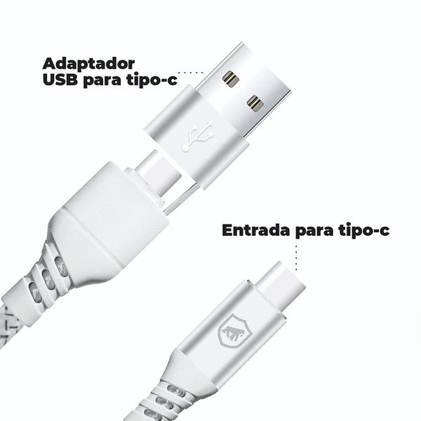 Imagem de Cabo Thunder 65W 2 em 1 Tipo C/Tipo C/USB-A - 1,8M - Gshield