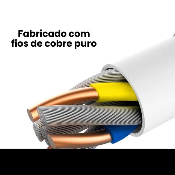 Imagem de Cabo Tipo C PD Carregador USB e Dados 15w 3A Turbo Branco - 2 Metros