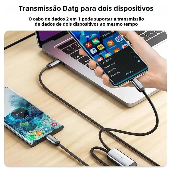 Cabo Tipo C Toocki 2 em 1 Imagem de Cabo Tipo C Toocki 2 em 1