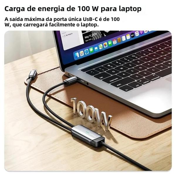 Cabo Tipo C Toocki 2 em 1 Imagem de Cabo Tipo C Toocki 2 em 1
