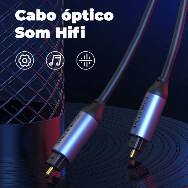 Imagem de Cabo Toslink Áudio Digital Óptico Spdif Som Tv 3m CableTime