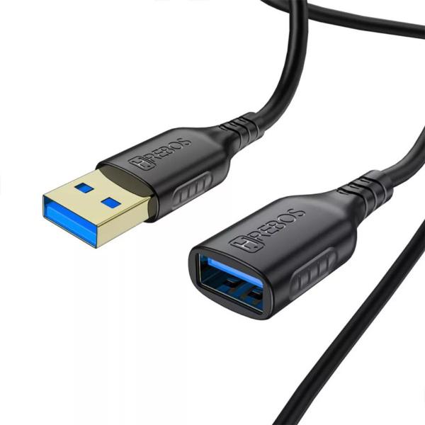 Imagem de Cabo Usb 2.0 Extensão 2 Metro Extensor Macho Fêmea Cor Preto