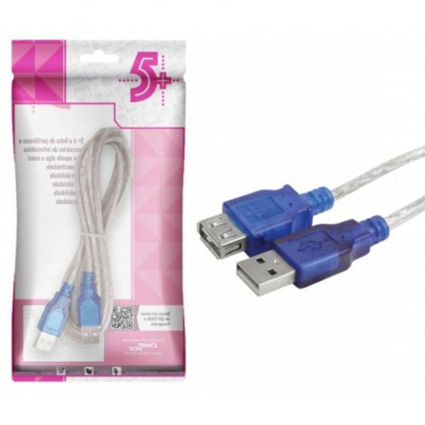 Imagem de Cabo Usb 2.0 Macho Macho A+a Hd 2.0 1.8 Metros - Cristal - 5+