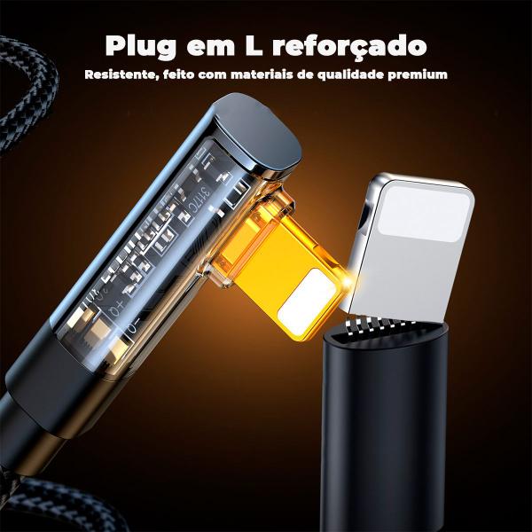 Imagem de Cabo Usb 2.0 X Lightning 90 Preto 1,2m Joyroom