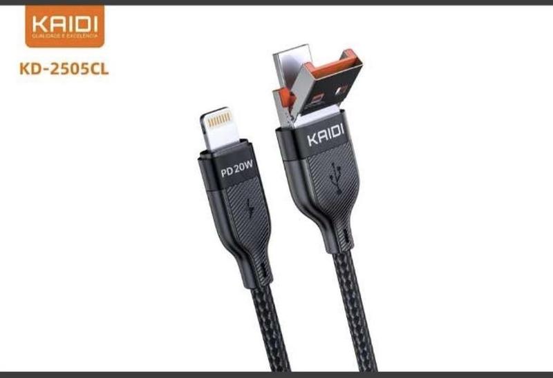 Imagem de Cabo usb 2 em 1 lightning turbo 1m kd-2505cl - kaidi