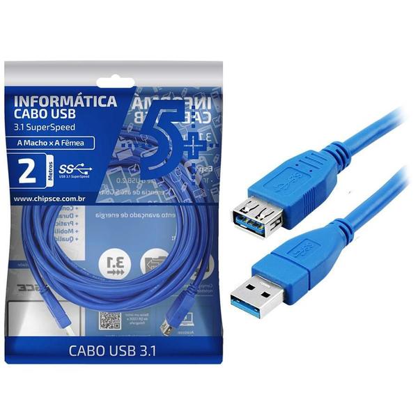 Imagem de Cabo USB 3.0 AM X AF 2,0M 018-7702 5+