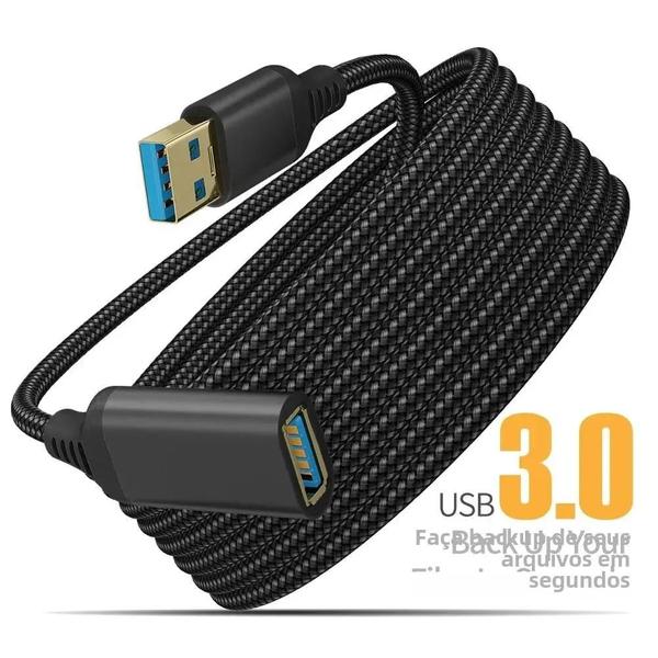 Imagem de Cabo USB 3.0 Macho/Fêmea Trançado - Extensão de Alta Velocidade