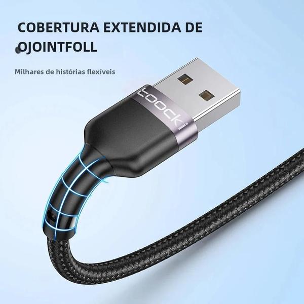 Imagem de Cabo USB 3 em 1 de Carregamento Rápido - Compatível com iPhone 14/13/12, Huawei, Xiaomi, Vivo e Oppo